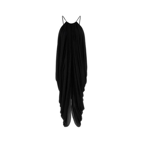 LOEWE Pleated Halter Neck Dress Women BLACK Dresses